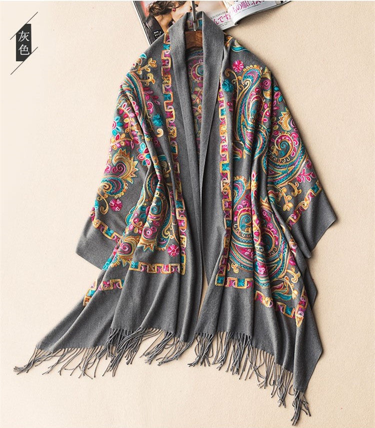 Coco Twoce Heritage Luxe: Ethnic Embroidered Statement Shawl