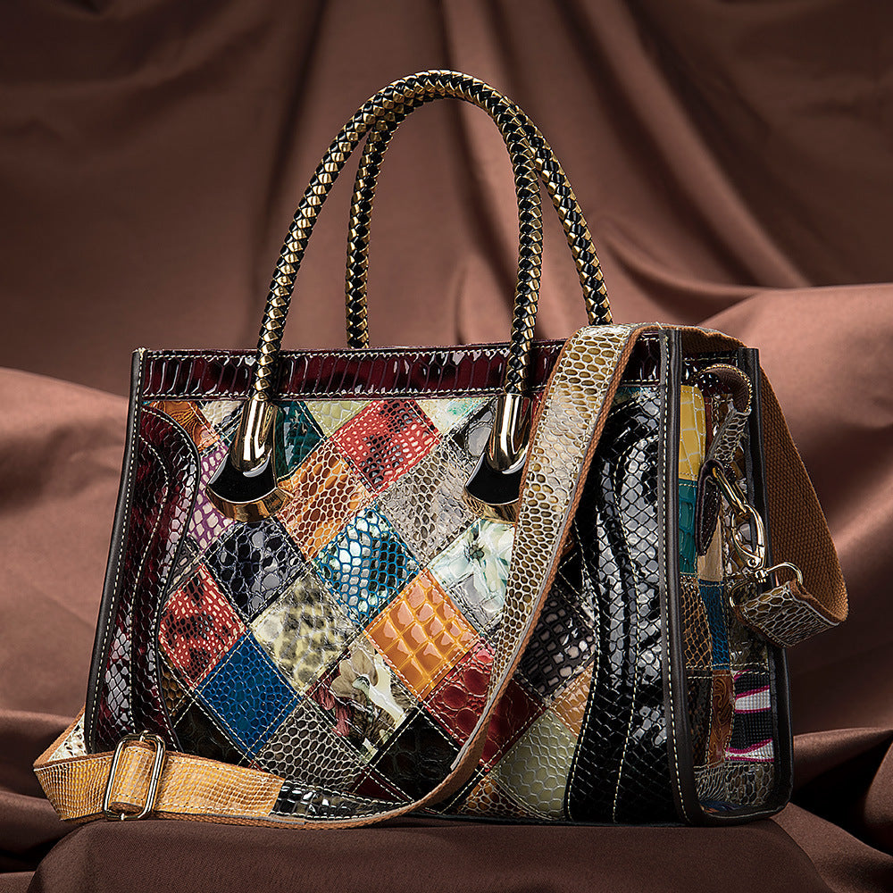 The Prism: Contrast Patent Leather Retro Bag