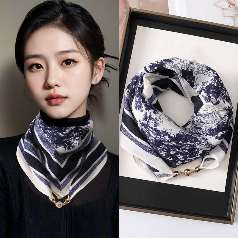 Effortless Chic: The Magnetic Silk Square Scarf