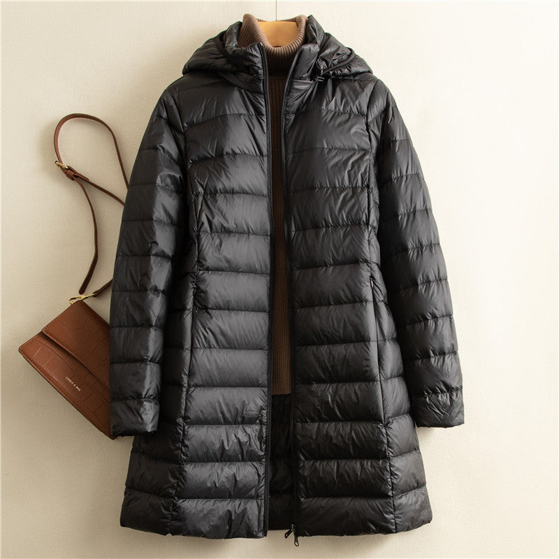Urban Silhouette: Detachable Hood Light Down Jacket