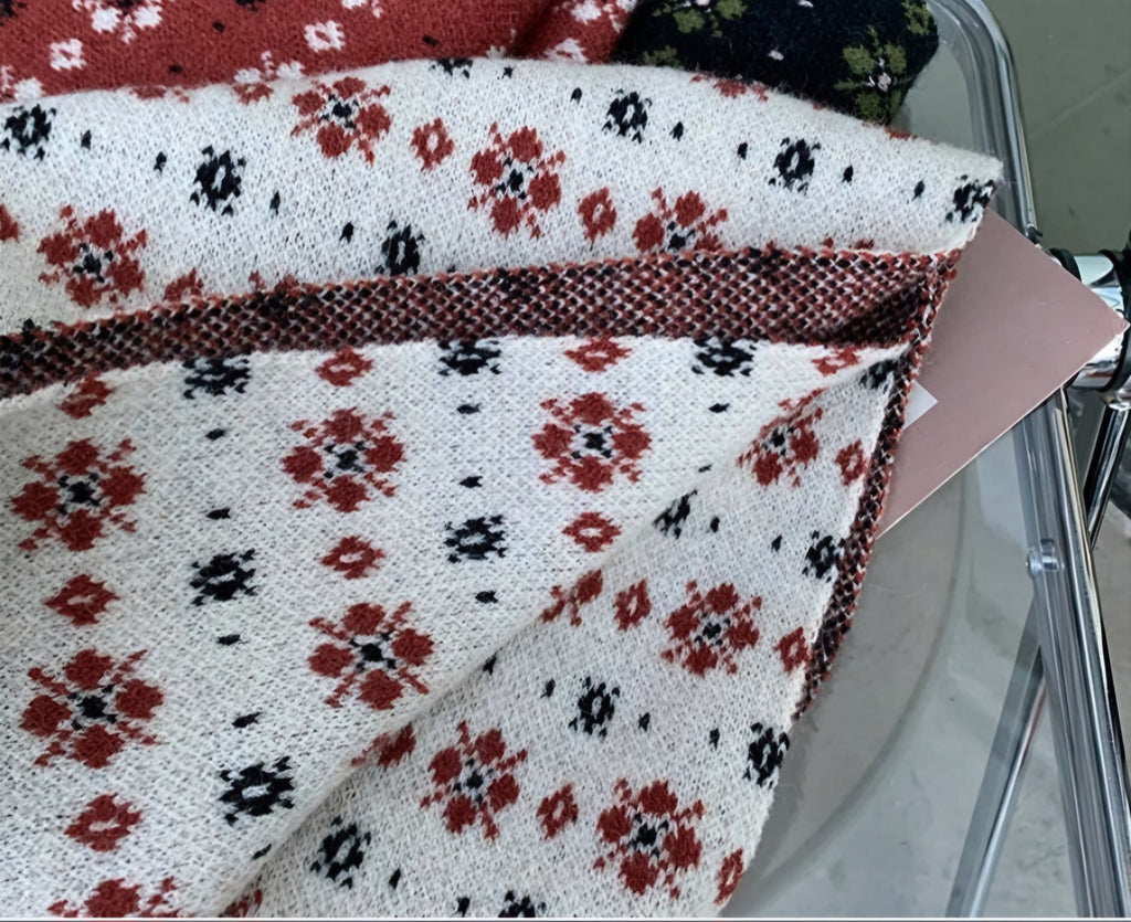Nordic Bloom: The Thickened Woolen Winter Scarf