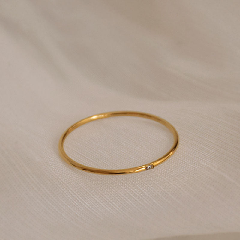 Women’s Geometric Diamond-Accent Titanium Ring