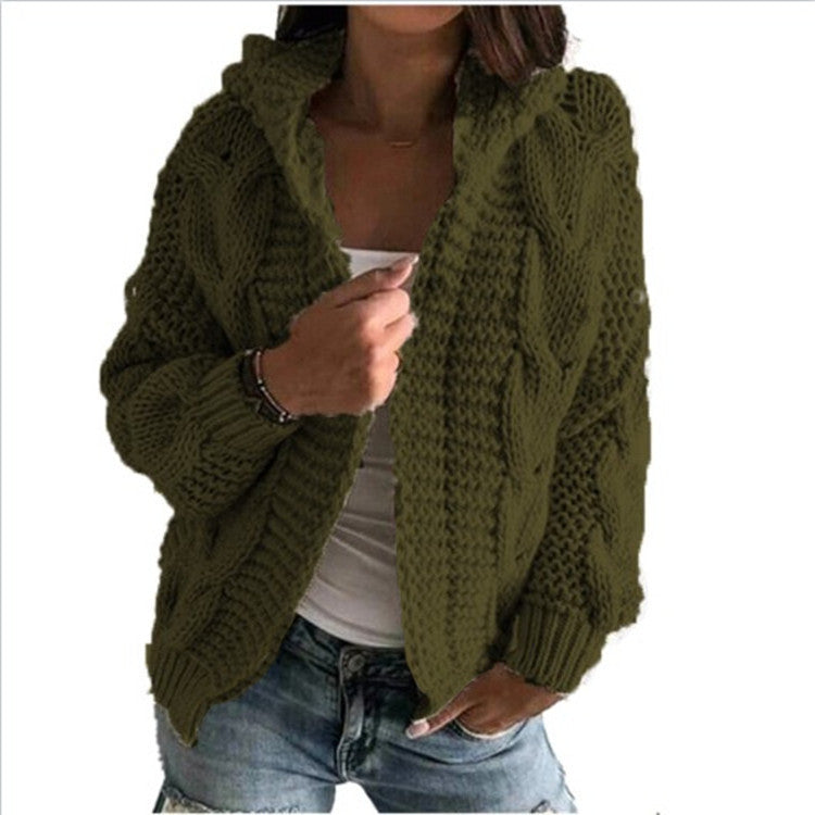 Coco Twoce Heritage Twist: British Style Chunky Knit Cardigan