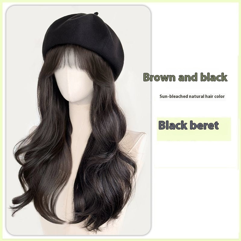 Effortless Allure: The Natural Finish Hat & Wig Duo