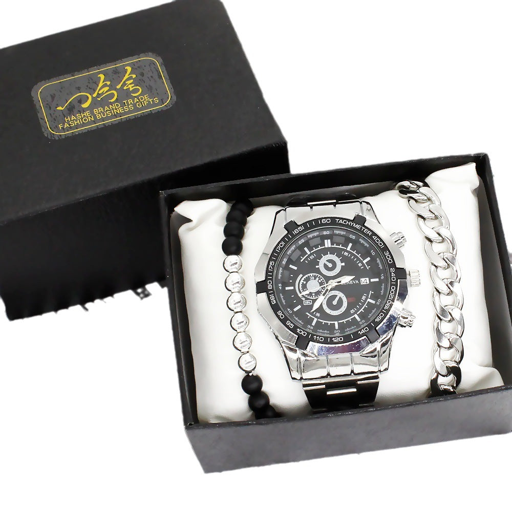 Men’s Quartz Watch & Dual Titanium Bracelet Gift Set