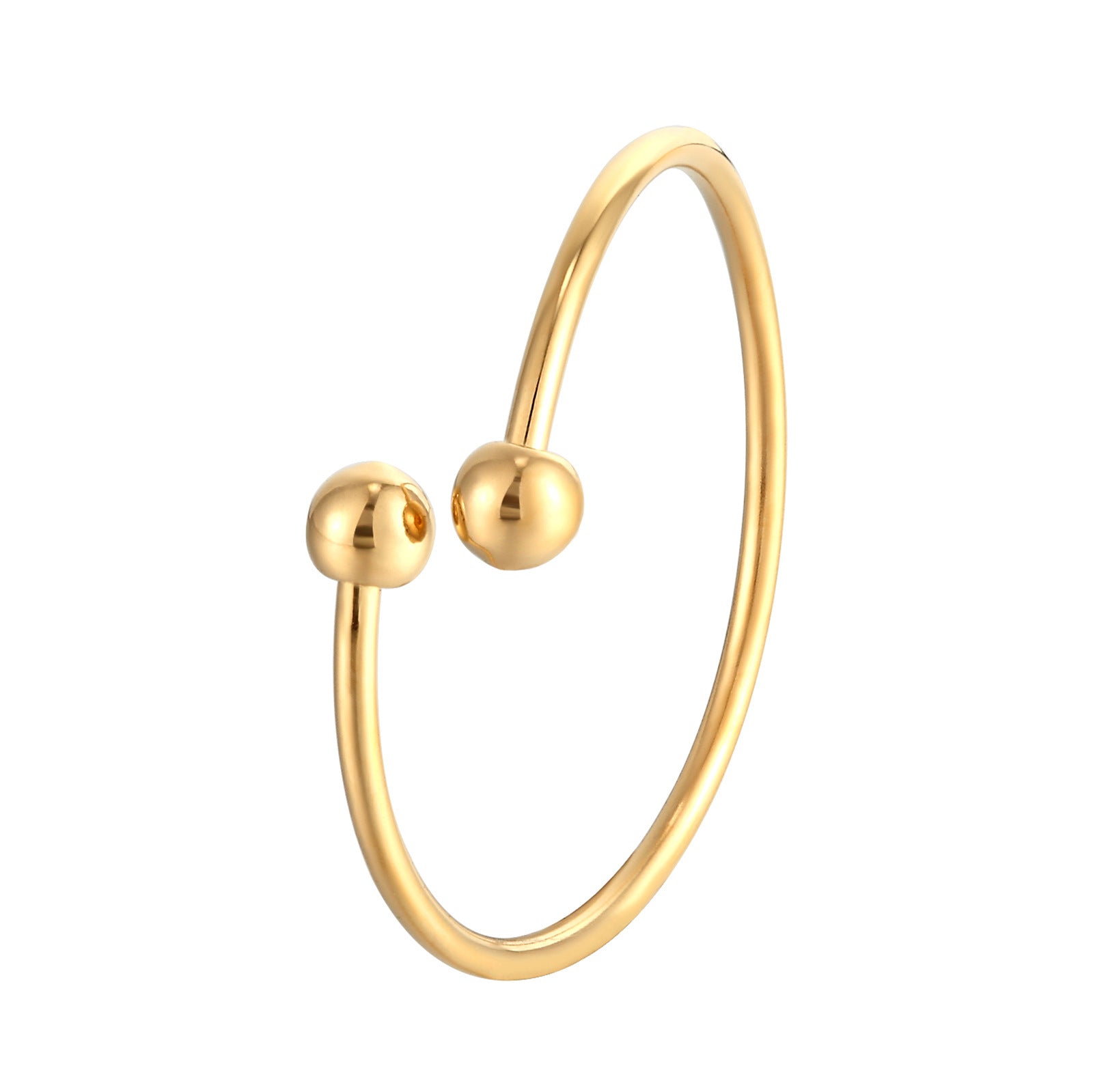 Women’s Geometric Dual-Style Gold Titanium Ring