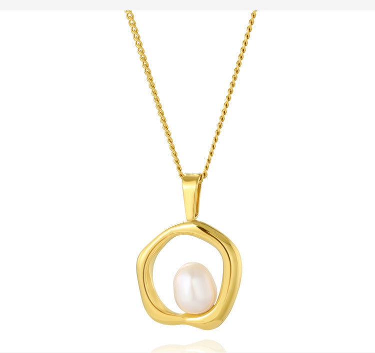 The Lustre Shell: 14K Gold-Plated Titanium Necklace