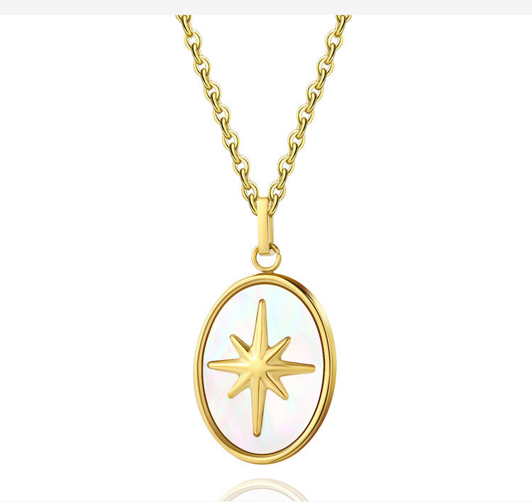 The Lustre Shell: 14K Gold-Plated Titanium Necklace