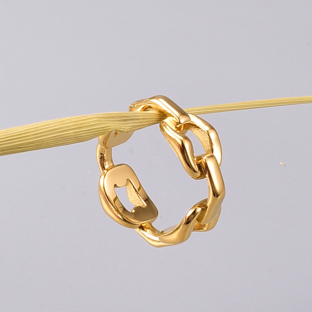 Temperament Interlocking Geometric Titanium Ring