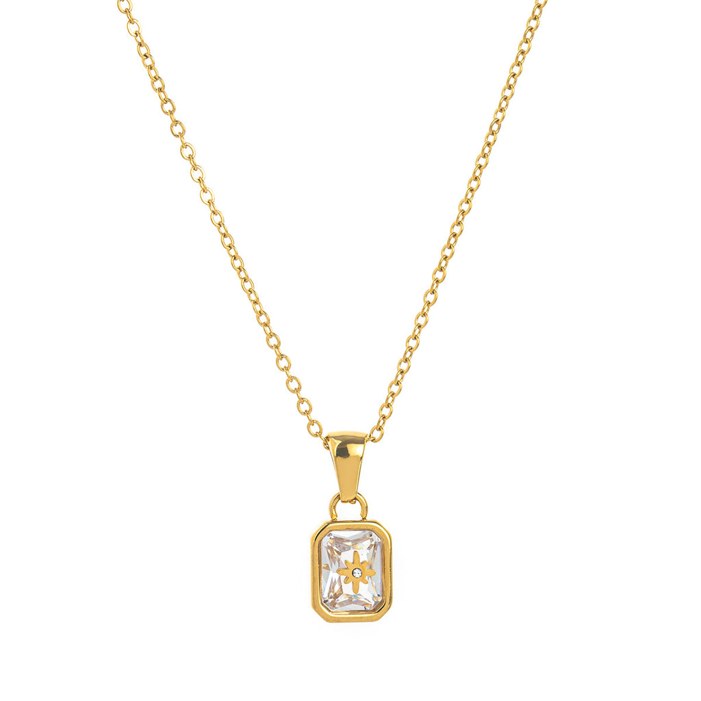 Titanium Steel Birthstones Necklace Pendant