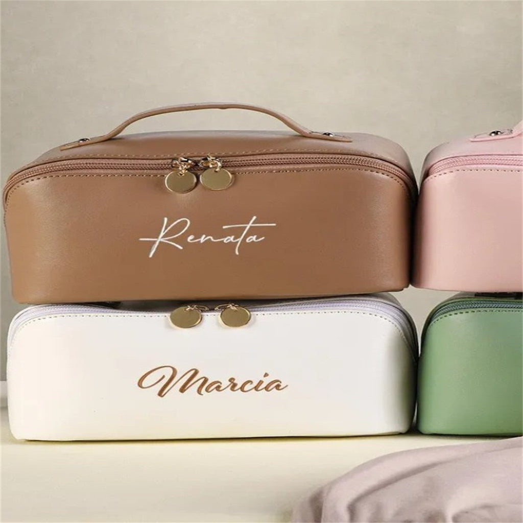 The Signature: Personalized Leather Bag & Vanity Set