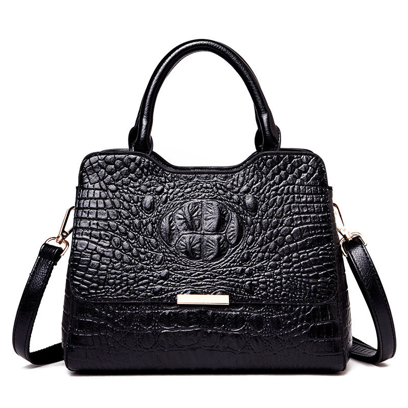 The Croco-Glow: Embossed Patent Leather Tote