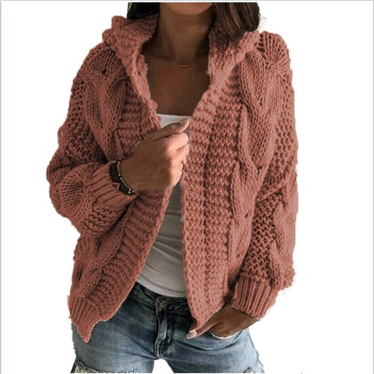 Coco Twoce Heritage Twist: British Style Chunky Knit Cardigan