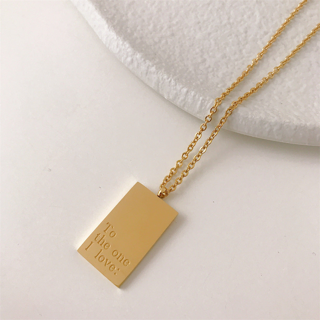 Inspirational Tag Pendant Necklace | Premium Titanium Collection