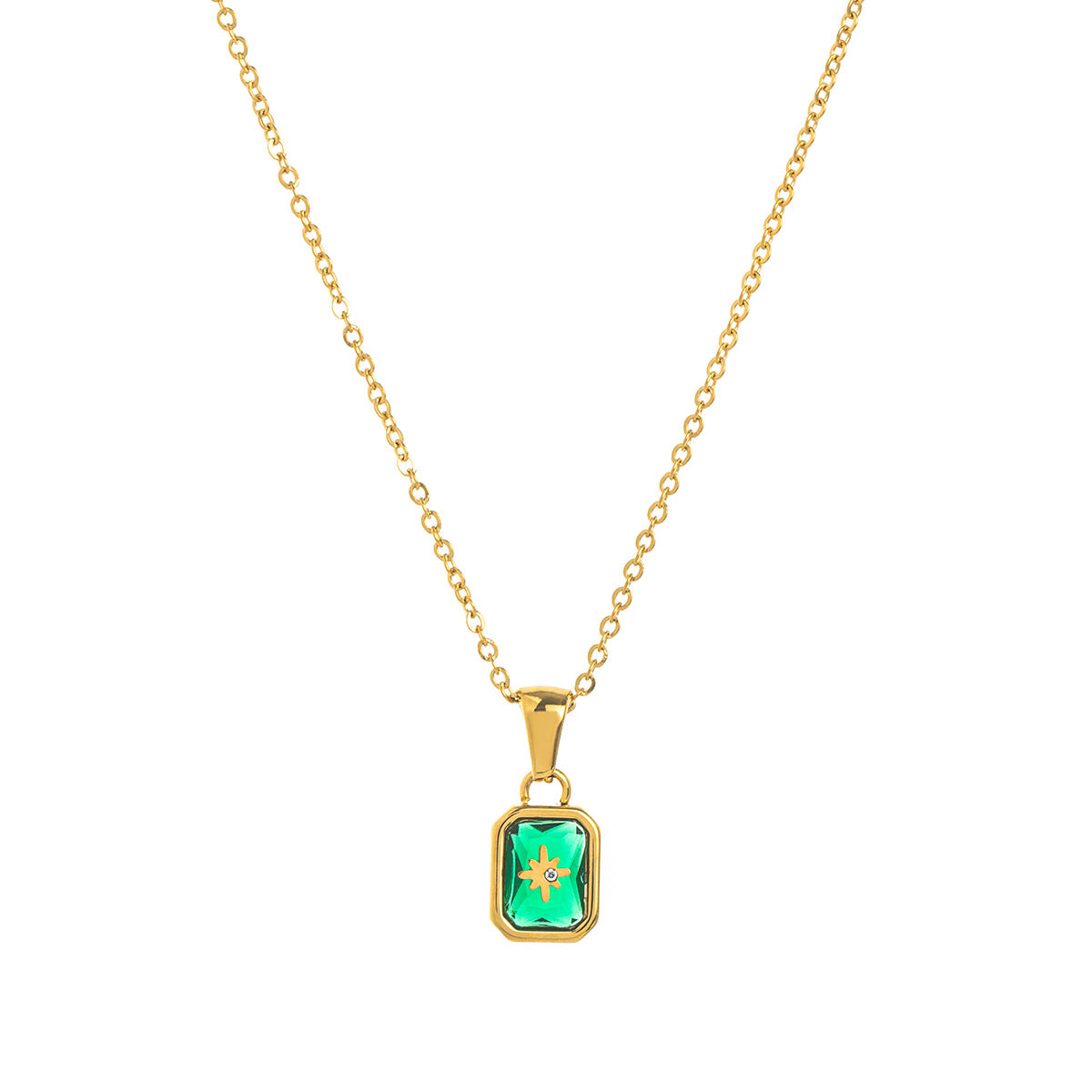 Titanium Steel Birthstones Necklace Pendant