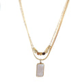 The Iridescent Layer: Mother of Pearl Titanium Necklace