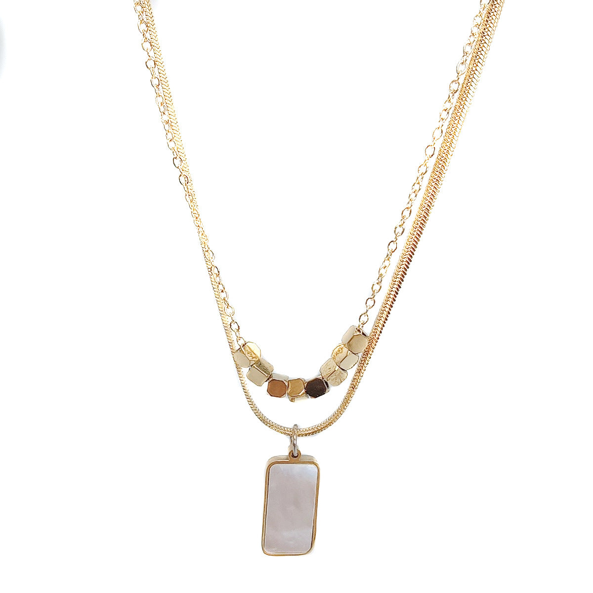 The Iridescent Layer: Mother of Pearl Titanium Necklace