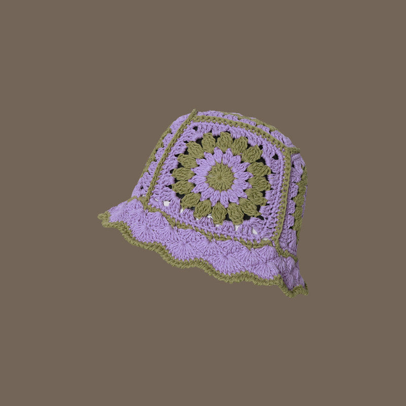 Coco Twoce Artisanal Bloom: Handmade Crochet Dual-Tone Bucket Hat