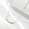 The Radiant Smile: 925 Sterling Silver Square Zircon Bar Necklace