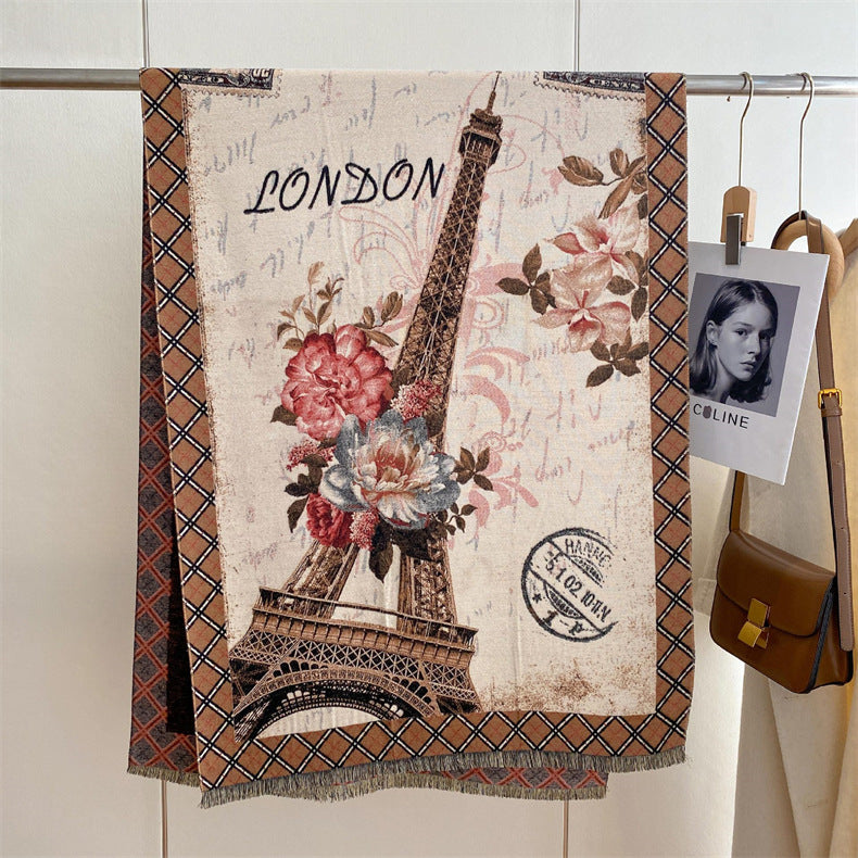 Nomadic Elegance: The Artisanal Jacquard Ethnic Shawl