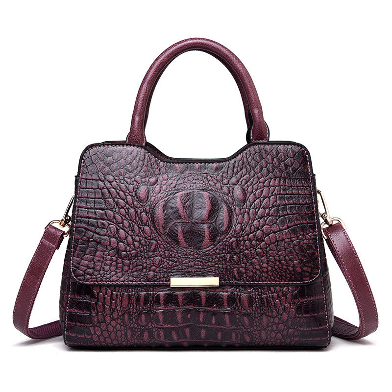 The Croco-Glow: Embossed Patent Leather Tote
