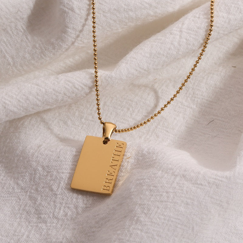 Inspirational Tag Pendant Necklace | Premium Titanium Collection