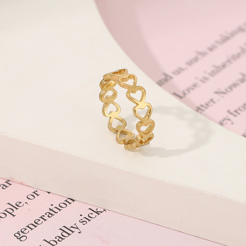 Celestial Love: Personalized Heart & Star Titanium Band