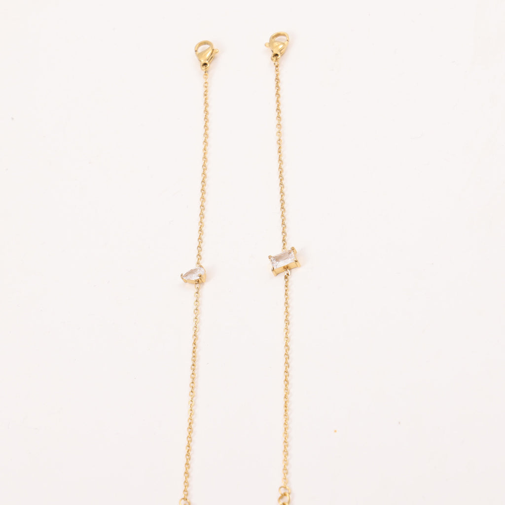 Radiant Geometry: The Zircon Inset Titanium Slim Bracelet