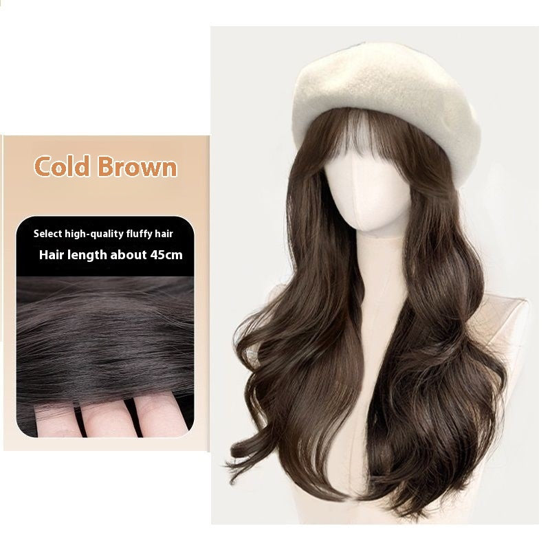 Effortless Allure: The Natural Finish Hat & Wig Duo