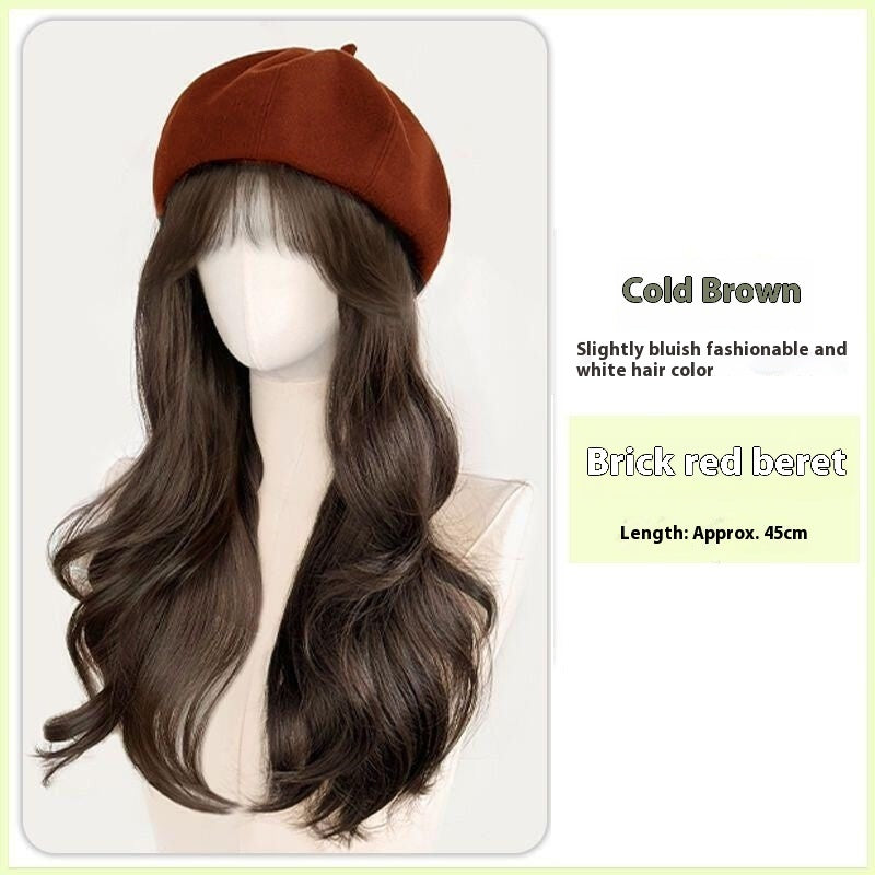 Effortless Allure: The Natural Finish Hat & Wig Duo