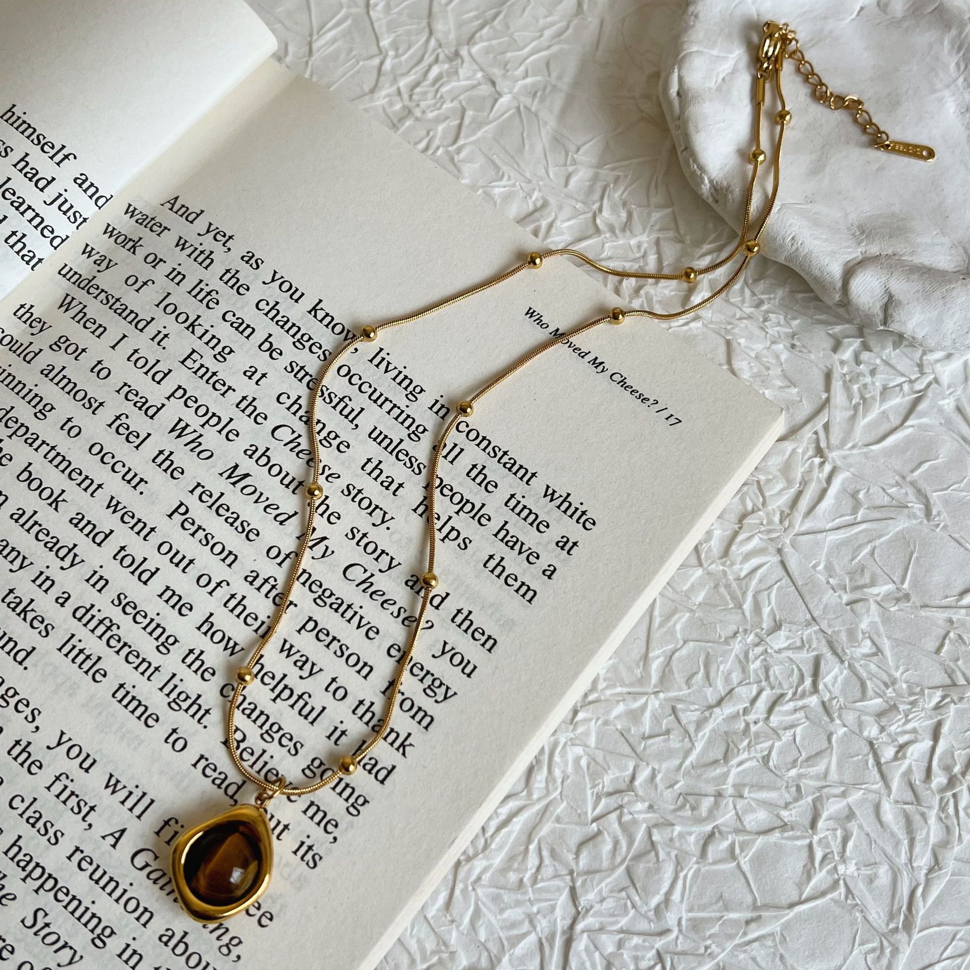 The Amber Soul – Tigereye & Titanium Statement Necklace