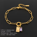 316L Stainless Steel Initial Letter Bracelet