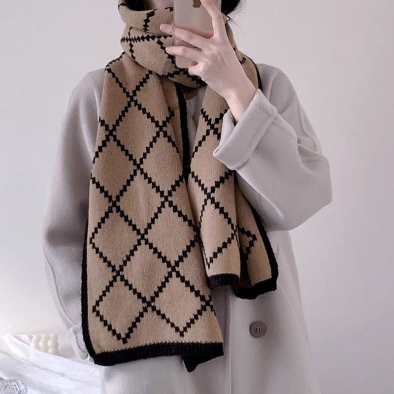 Eternal Symmetry: The Thickened Diamond Wool Scarf