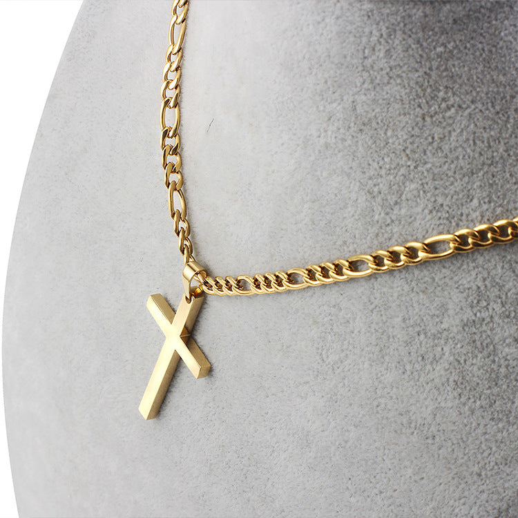 The Eternal Crest: Men’s Titanium Cross Necklace