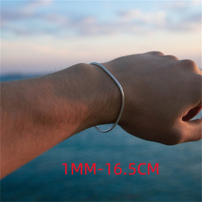 The Liquid Silk: Minimalist Snake Chain Bracelet