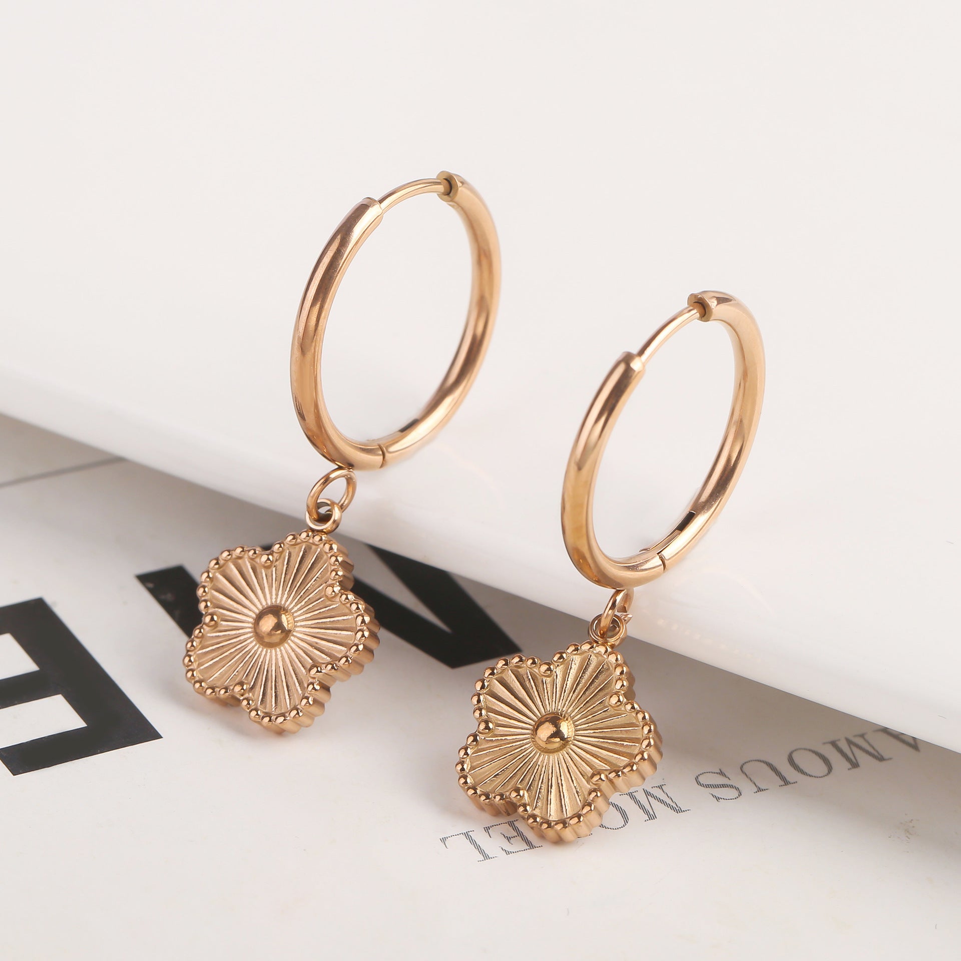 Eternal Bloom Gold: 18K Gold Plated 316L Stainless Steel Earrings