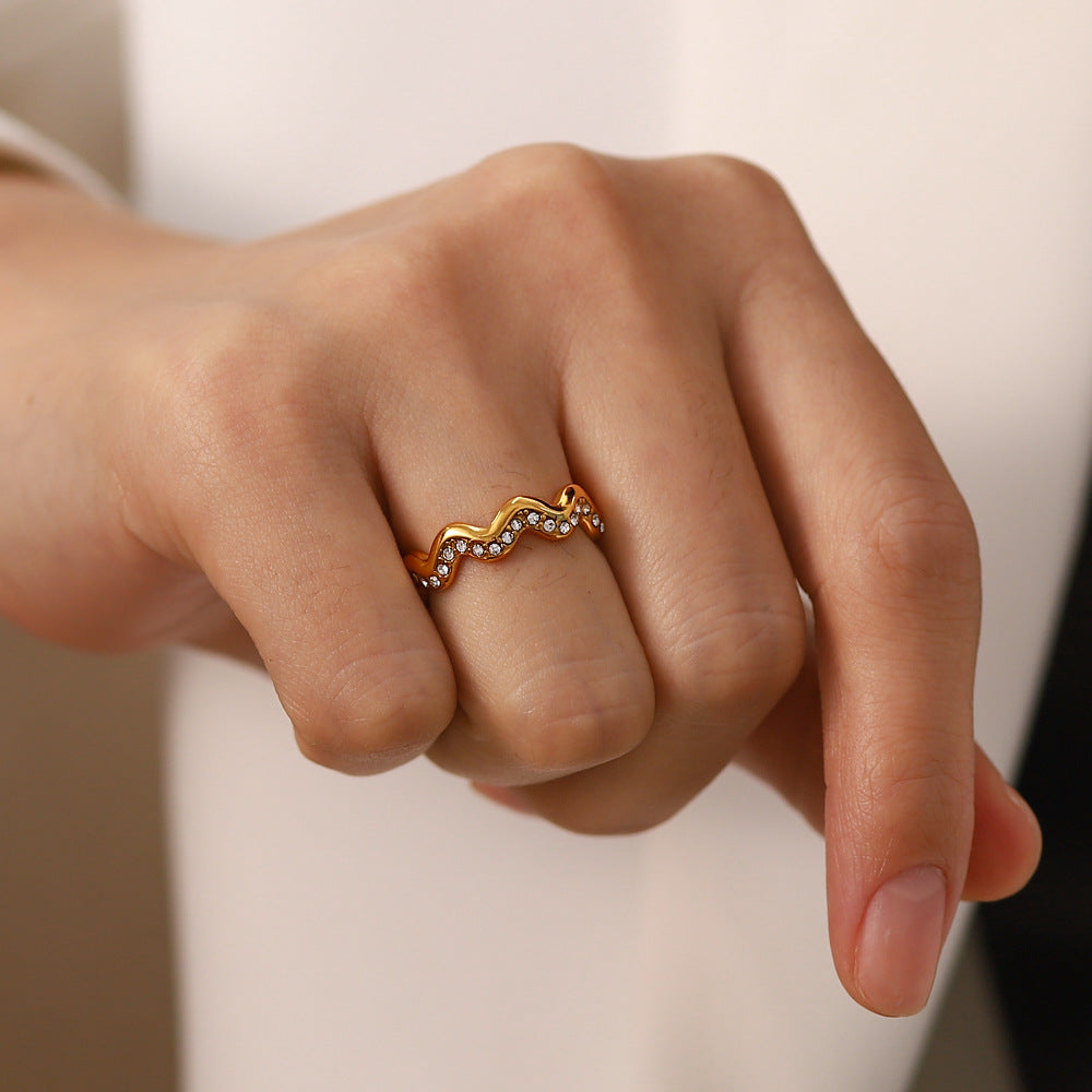 18K Gold Plated "INS Style" Geometric Ring