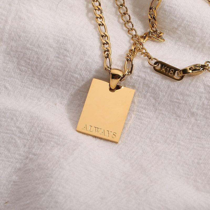 Inspirational Tag Pendant Necklace | Premium Titanium Collection