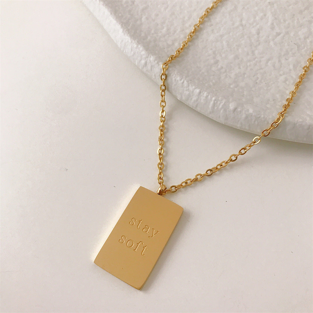 Inspirational Tag Pendant Necklace | Premium Titanium Collection