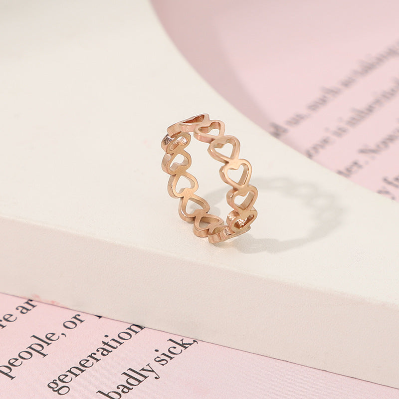 Celestial Love: Personalized Heart & Star Titanium Band