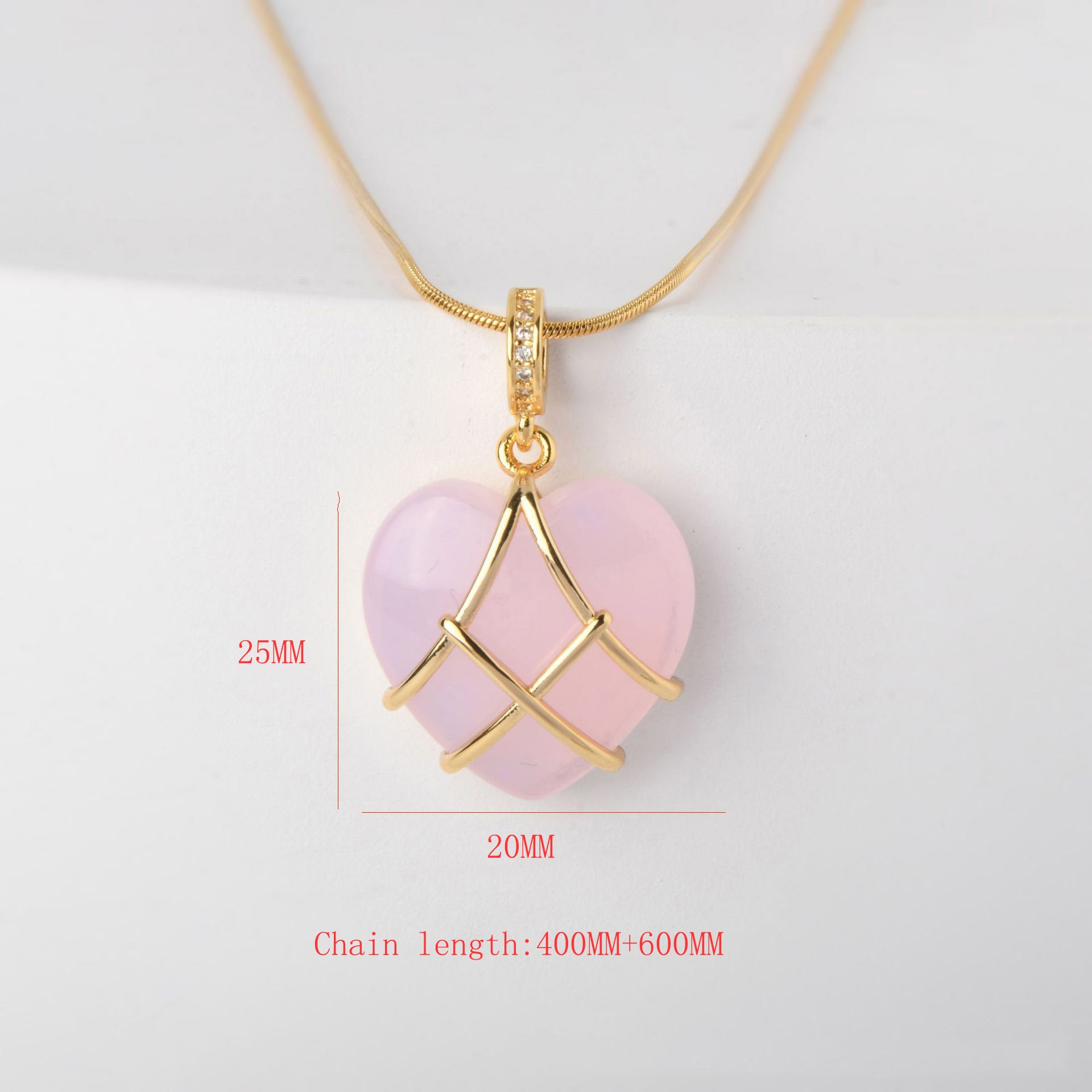 Titanium Steel Zircon Heart Necklace