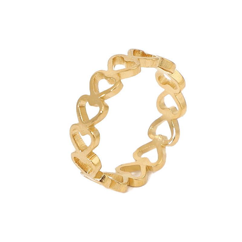 Celestial Love: Personalized Heart & Star Titanium Band