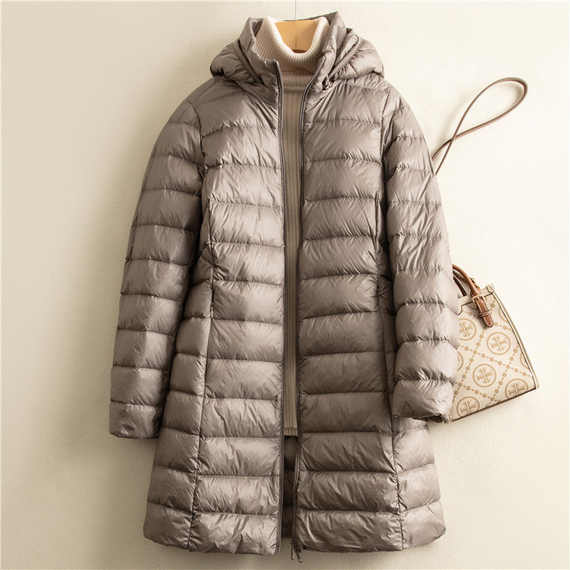Urban Silhouette: Detachable Hood Light Down Jacket