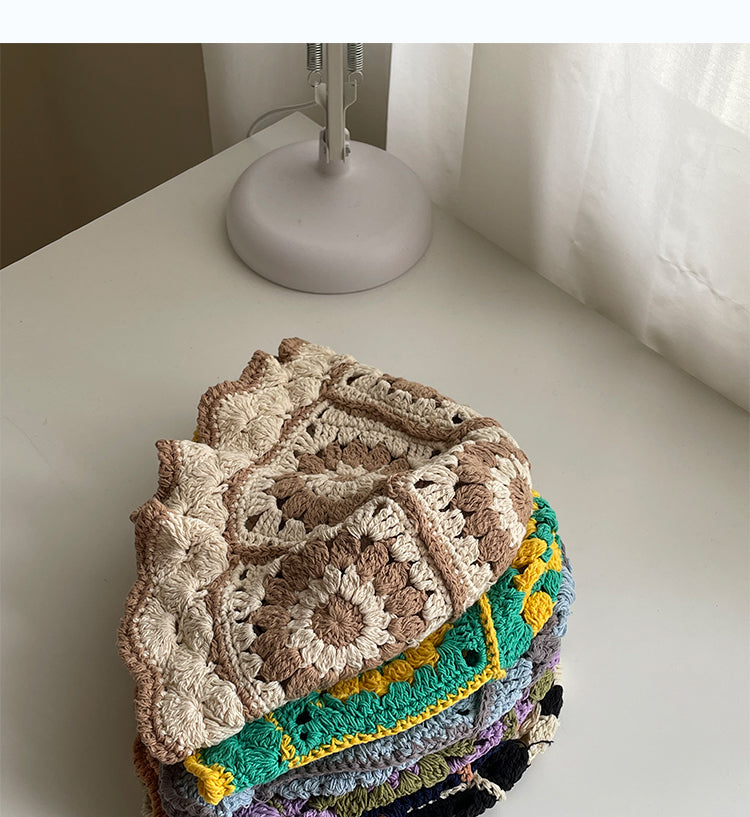 Coco Twoce Artisanal Bloom: Handmade Crochet Dual-Tone Bucket Hat