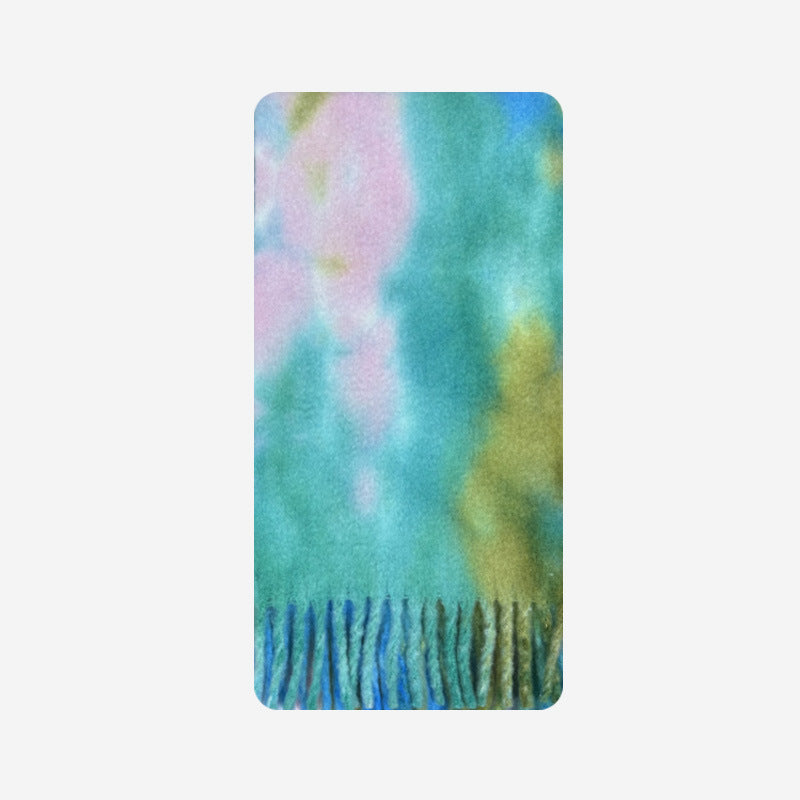Artistic Flow: The Oversized Tie-Dye Winter Scarf