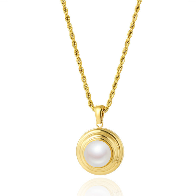 The Lustre Shell: 14K Gold-Plated Titanium Necklace
