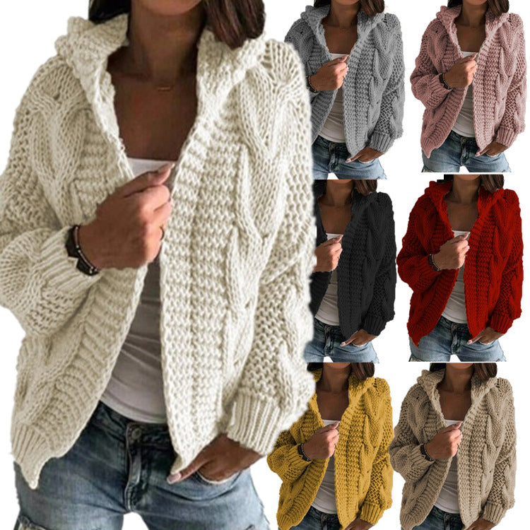 Coco Twoce Heritage Twist: British Style Chunky Knit Cardigan