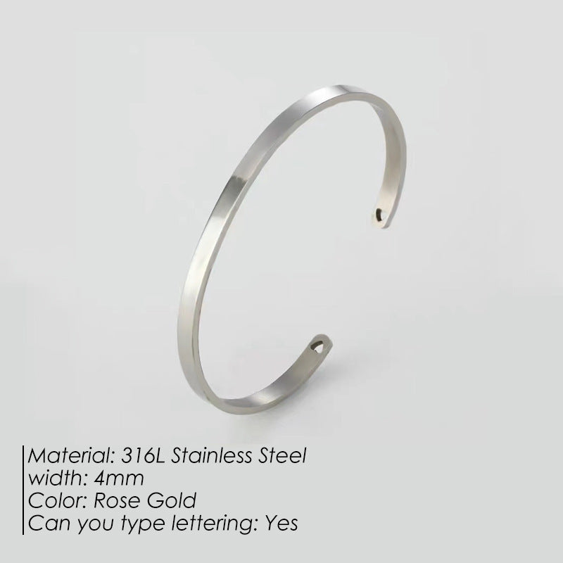 Pure Harmony: Smooth Titanium Couple’s Bangle