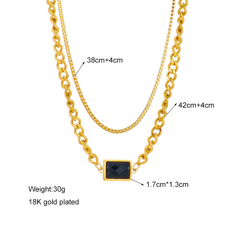 Double Layered Chain Necklace | Premium Titanium Collection